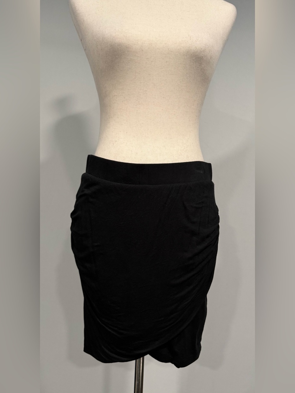 Banana Republic Factory Black Ruched Tulip Hem Pencil Skirt